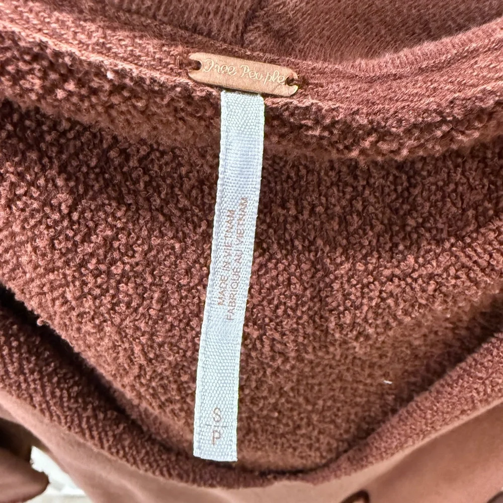 Free People West Track Hoodie Size SM in Brown Small Retail $98 - Picture 5 of 9